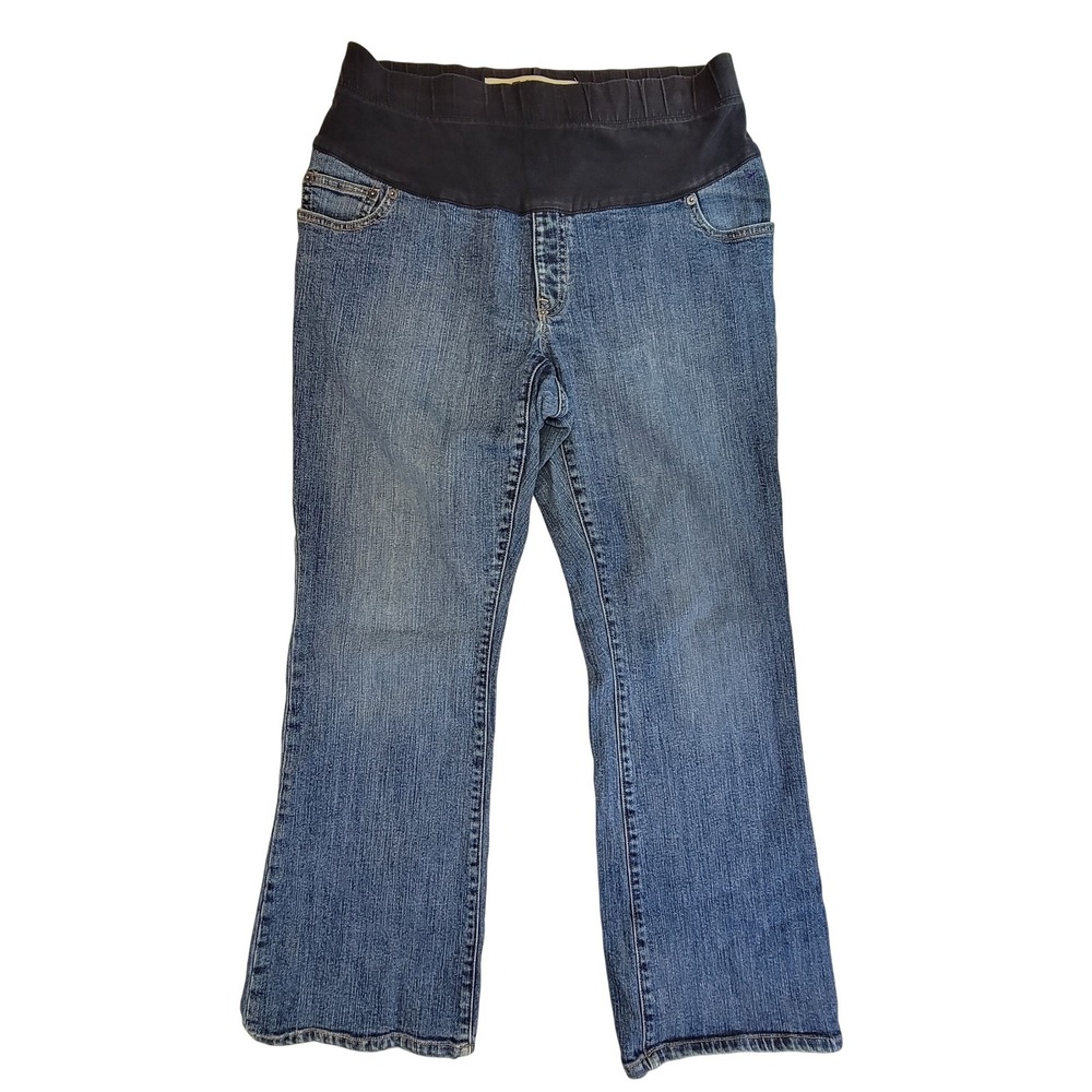 GAP Maternity‎ Boot Cut Jeans Blue Wash Full Panel Stretch Women Size 12